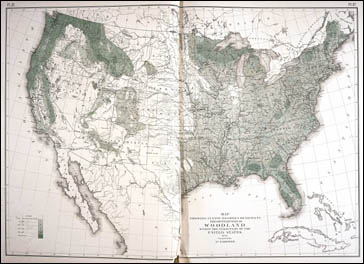 Enivonmental History - Distribution of Woodlands in the US, 1873