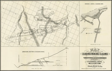 Map of the Leading Mining Claims of the Whitewood District in Caledonia Gold Mining Co.