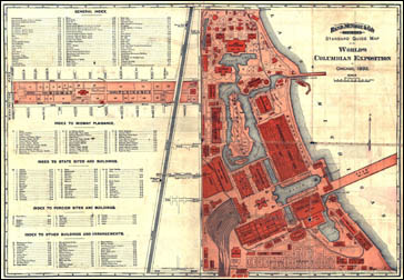 Indexed Standard Guide Map of the World's Columbian Exposition at Chicago