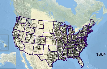 US Historical County Boundaries (1629-2000), with State/Territorial boundaries (1783-2000) (3:00) [graphic]