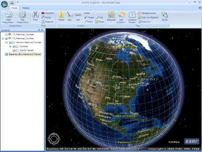 Arc Explorer image of Earth