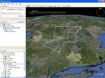 Google Earth image of Vermont
