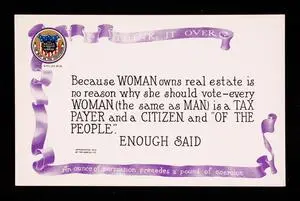 Because woman owns real estate...