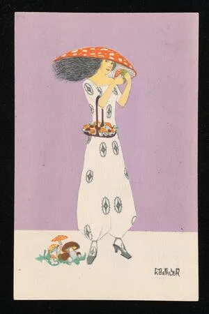 Woman with mushrooms