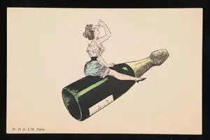 Woman riding a bottle