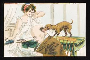 Man, woman and dog