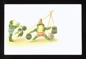 Frogs performing gymnastics